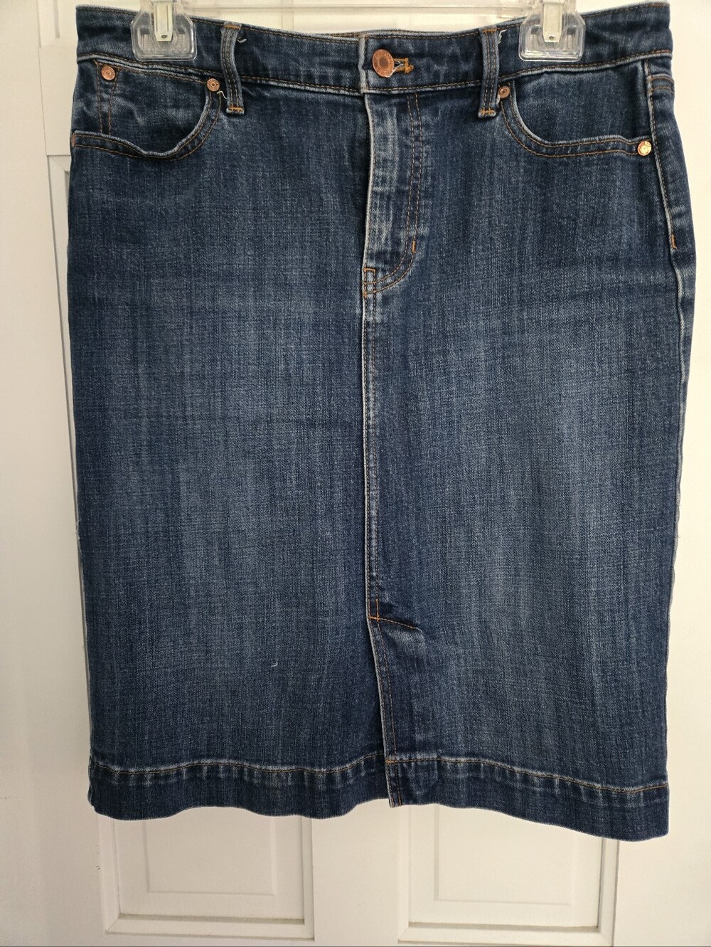 Talbots Dark Blue Denim Pencil Skirt